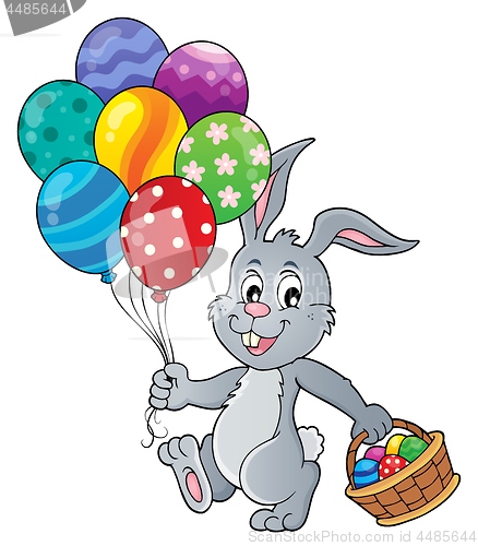 Image of Easter bunny with balloons image 1