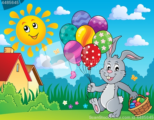 Image of Easter bunny with balloons image 3