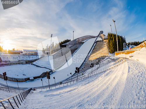 Image of Holmenkollen ski jump in Oslo Norway