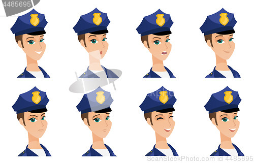 Image of Vector set of policeman characters.