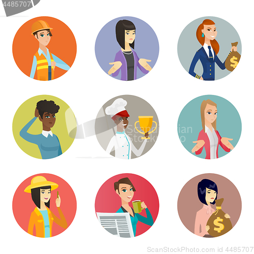 Image of Vector set of characters of different professions.