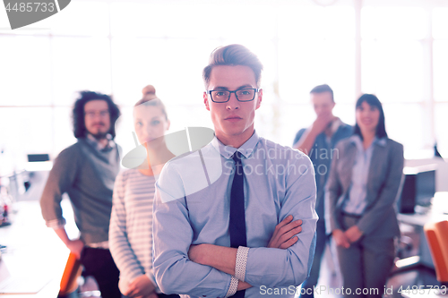 Image of Portrait of young casual businessman