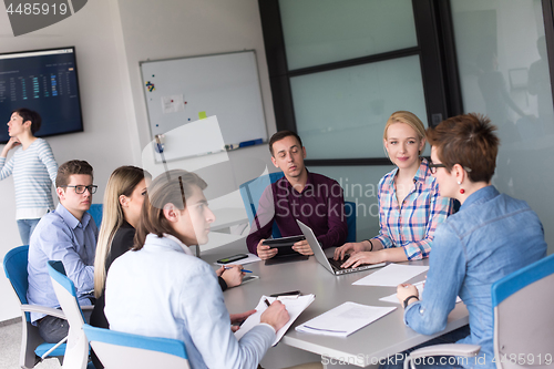 Image of Business Team At A Meeting at modern office building