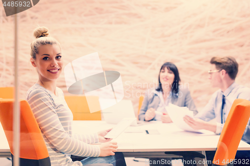 Image of Business Team At A Meeting at modern office building