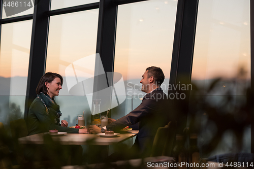 Image of Couple on a romantic dinner at the restaurant