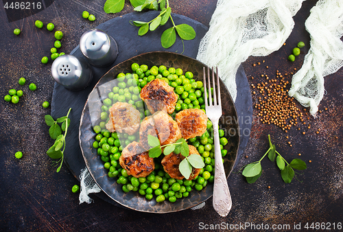 Image of green peas with cutlets