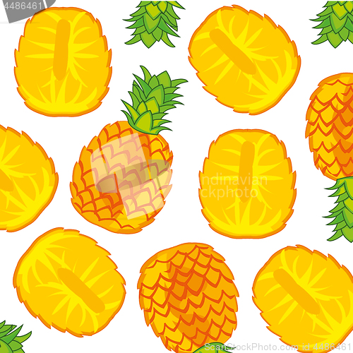 Image of Vector illustration of the decorative pattern of the fruit pineapple