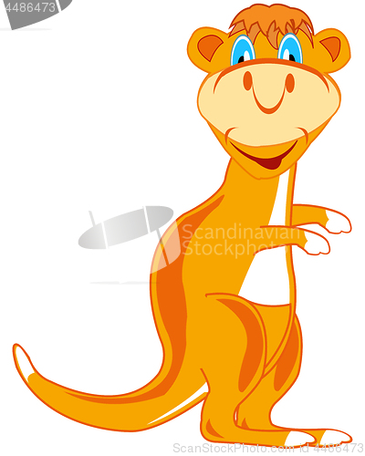 Image of Amusing cartoon animal kangaroo on white background