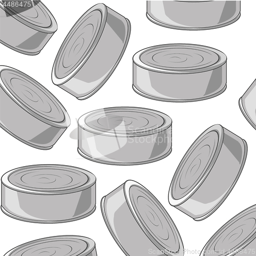 Image of Canned food decorative pattern on white background