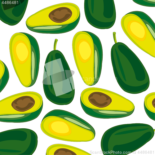 Image of Fruit avocado pattern on white background is insulated