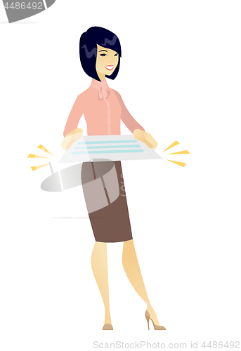 Image of Business woman holding a contract.