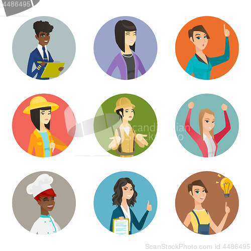 Image of Vector set of characters of different professions.