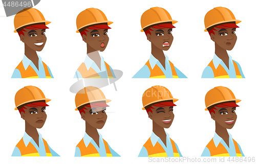 Image of Vector set of builder characters.