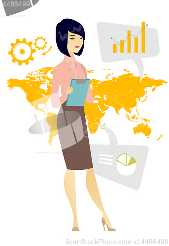 Image of Business woman working in global business.