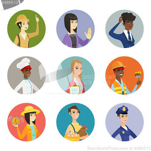 Image of Vector set of characters of different professions.