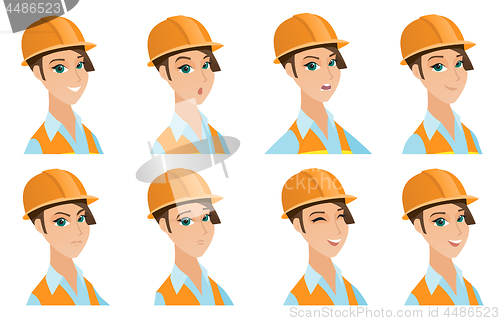 Image of Vector set of builder characters.