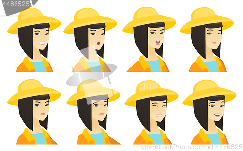 Image of Vector set of farmer characters.
