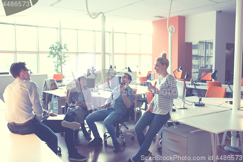 Image of Young Business Team At A Meeting at modern office building