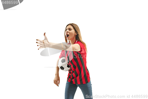 Image of Belgian fan celebrating on white background