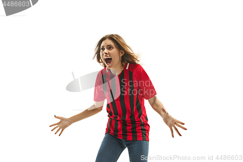 Image of Belgian fan celebrating on white background