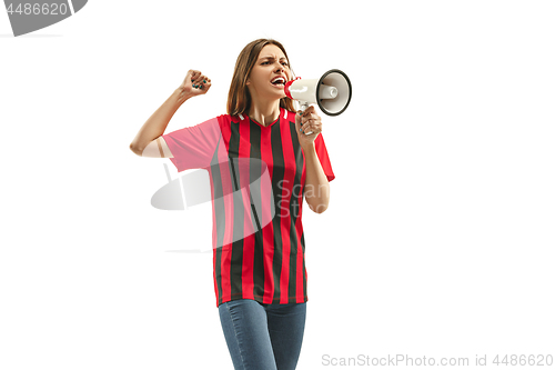 Image of Belgian fan celebrating on white background