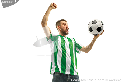 Image of Irish fan celebrating on white background