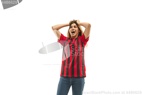 Image of Belgian fan celebrating on white background