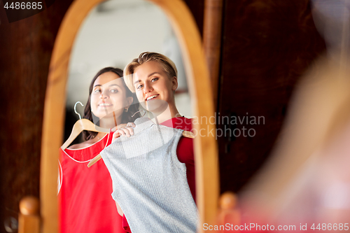 Image of women choosing clothes at vintage clothing store