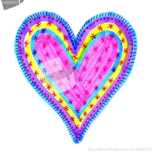 Image of Abstract heart with colorful pattern