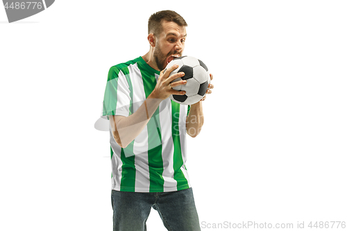 Image of Irish fan celebrating on white background