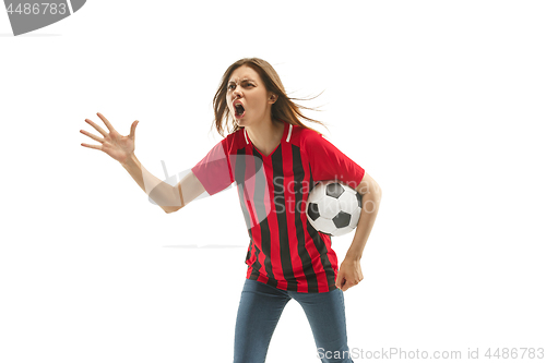 Image of Belgian fan celebrating on white background