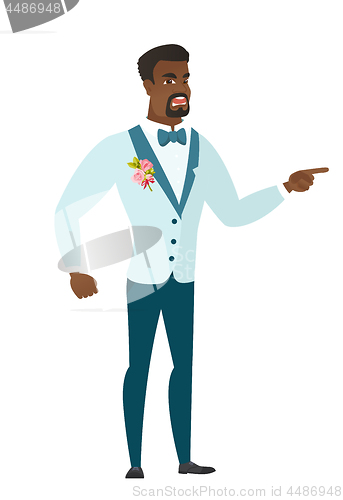 Image of Furious groom screaming vector illustration.