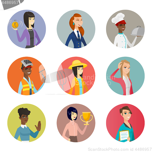 Image of Vector set of characters of different professions.
