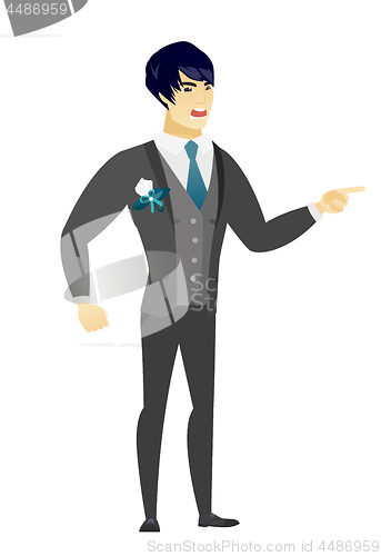 Image of Furious groom screaming vector illustration.