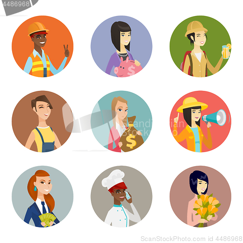 Image of Vector set of characters of different professions.