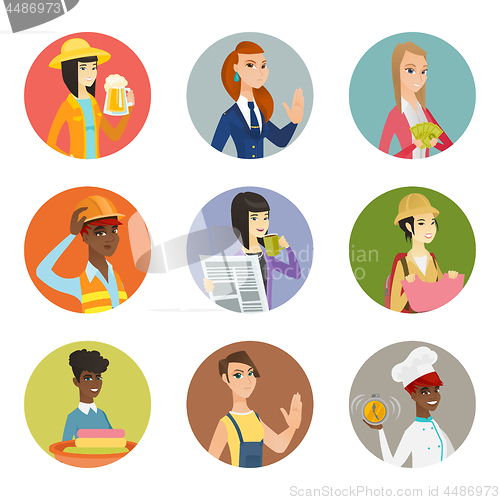 Image of Vector set of characters of different professions.