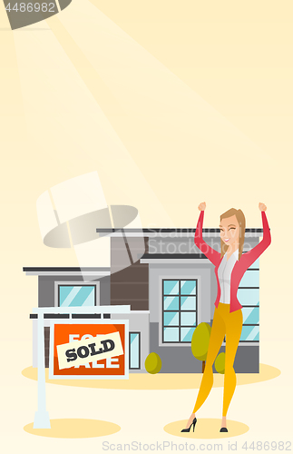 Image of Real estate agent with sold placard.