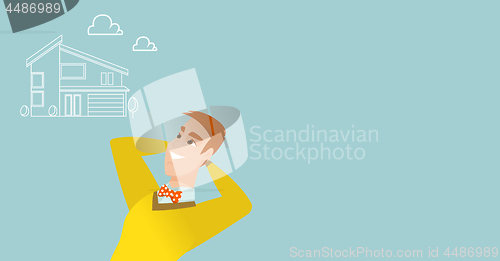 Image of Man dreaming about buying a new house.