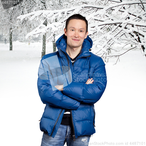 Image of Asian man in Blue