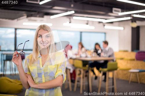 Image of Portrait of blonde Businesswoman