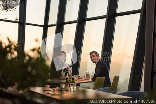 Image of Couple on a romantic dinner at the restaurant