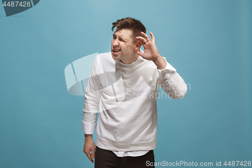 Image of The business man standing and young man listening