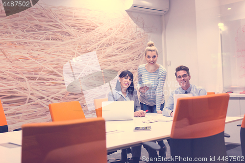 Image of Business Team At A Meeting at modern office building
