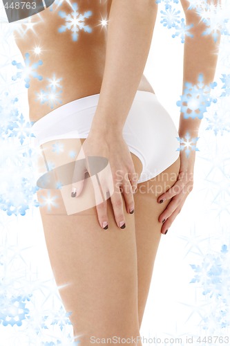 Image of healthy back in white panties