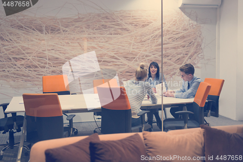 Image of Business Team At A Meeting at modern office building