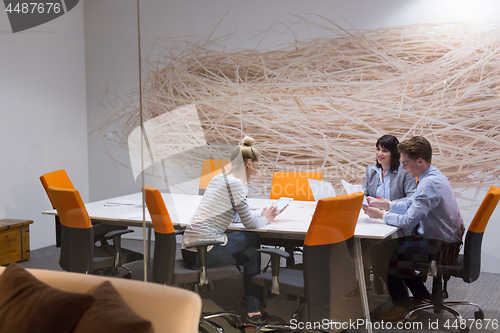 Image of Business Team At A Meeting at modern office building