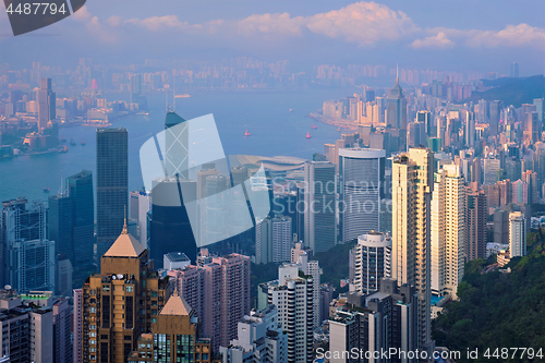 Image of Hong Kong skyscrapers skyline cityscape view