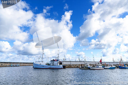 Image of Fishing boats in a harbor in Denmark