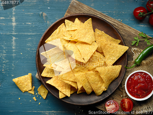 Image of plate of corn chips nachos