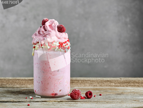 Image of dessert of frozen banana and raspberries